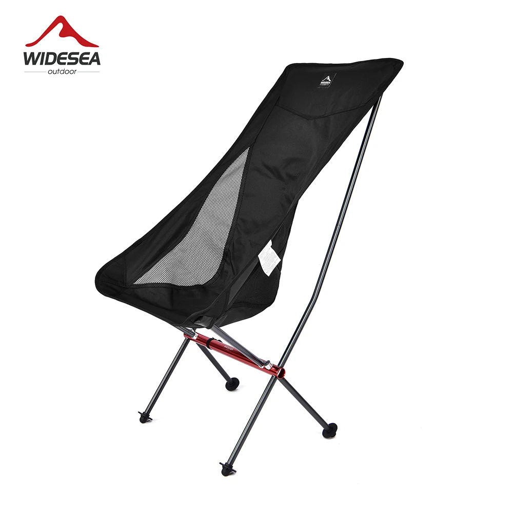 Camping Chaise Lounge Folding Chair for Beach and Fishing 1 Widesea camping chaise lounge folding chair set up beside a lake for fishing and relaxing