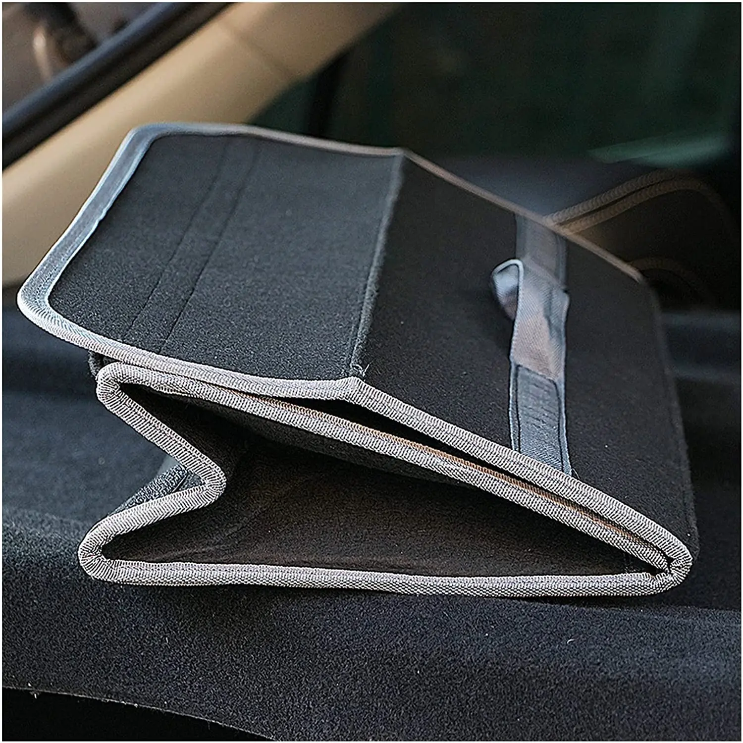 Collapsible Felt Cargo Box with Hook and Loop Grip Strips 4 Collapsible Felt Cargo Box with Hook and Loop Grip Strips - view 4