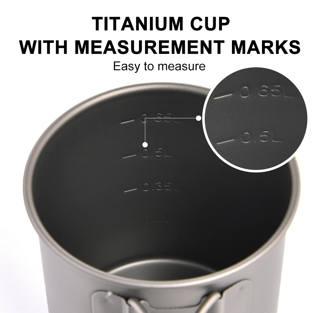 Titanium Camping Mug Lightweight Cup in 200ml to 750ml Sizes 5 Titanium Camping Mug Lightweight Cup in 200ml to 750ml Sizes - view 5
