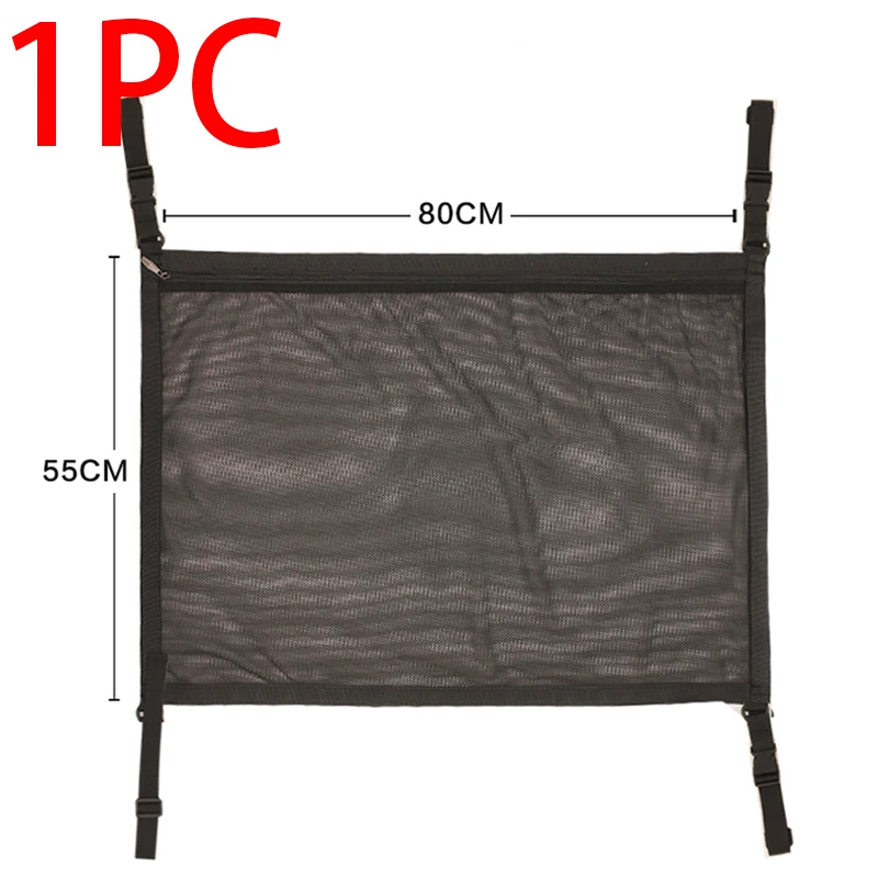 Car Ceiling Storage Net 80 x 55 cm Polyester Mesh with Zipper 7 Car Ceiling Storage Net 80 x 55 cm Polyester Mesh with Zipper - view 7