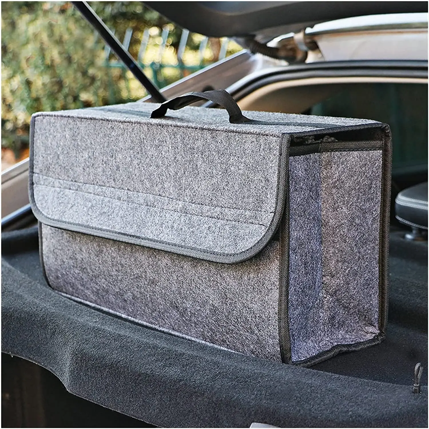 Collapsible Felt Cargo Box with Hook and Loop Grip Strips 5 Collapsible Felt Cargo Box with Hook and Loop Grip Strips - view 5
