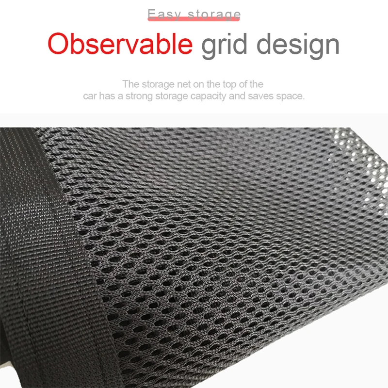 Car Ceiling Storage Net 80 x 55 cm Polyester Mesh with Zipper 5 Car Ceiling Storage Net 80 x 55 cm Polyester Mesh with Zipper - view 5