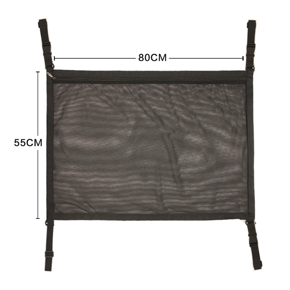 Car Ceiling Storage Net 80 x 55 cm Polyester Mesh with Zipper 2 Car Ceiling Storage Net 80 x 55 cm Polyester Mesh with Zipper - view 2