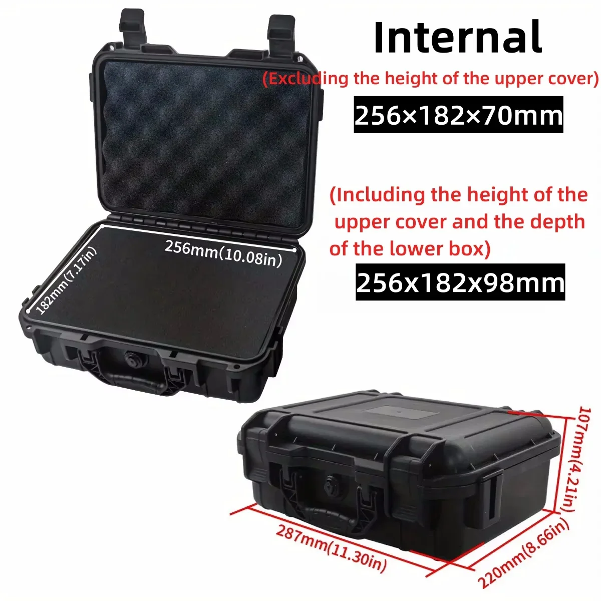Waterproof Hard Carry Case with Pre-Cut Sponge, 6 Sizes 12 Waterproof Hard Carry Case with Pre-Cut Sponge, 6 Sizes - view 12