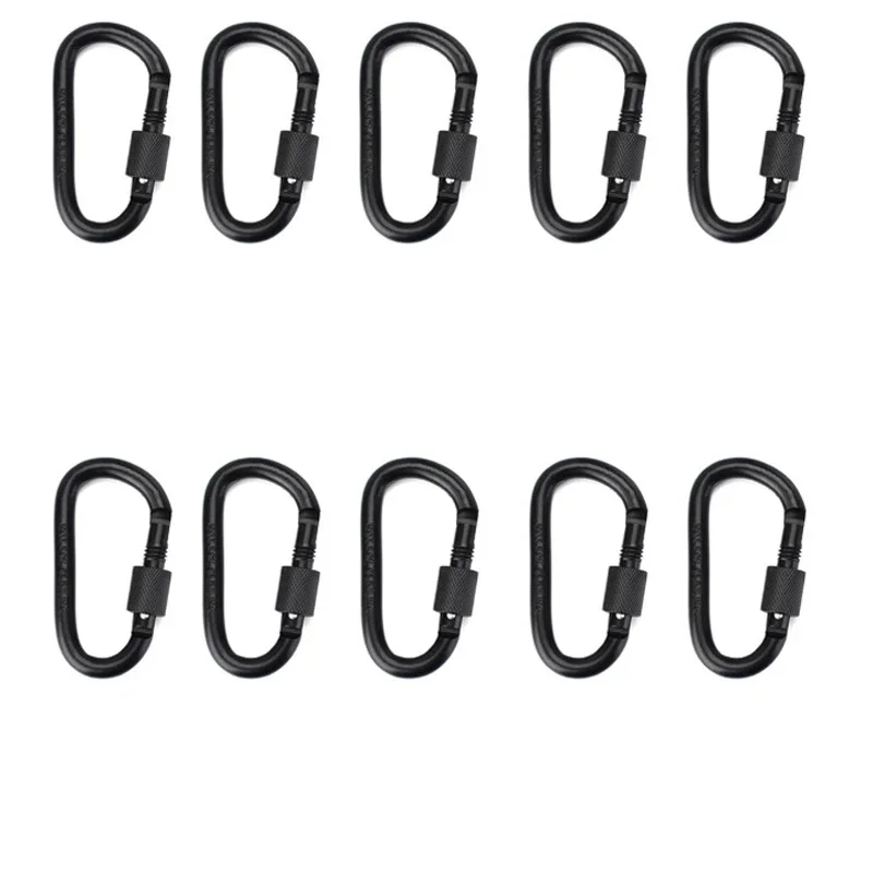 D Ring Keychain Clips Aluminum Carabiner Hooks 5 or 10 Pack 8 D Ring Keychain Clips Aluminum Carabiner Hooks 5 or 10 Pack - view 8