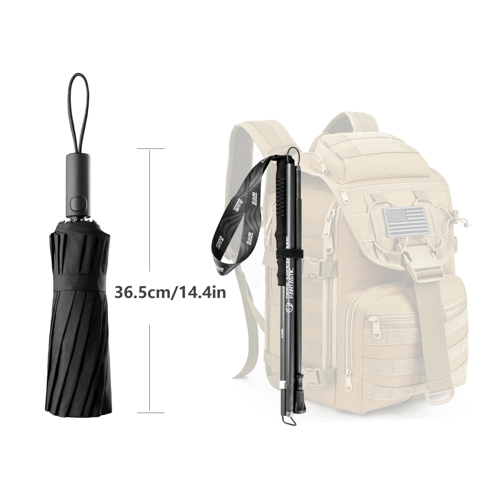 Folding Carbon Trekking Poles 2 Pack 3K Ultralight Bisinna 5 Folding Carbon Trekking Poles 2 Pack 3K Ultralight Bisinna - view 5