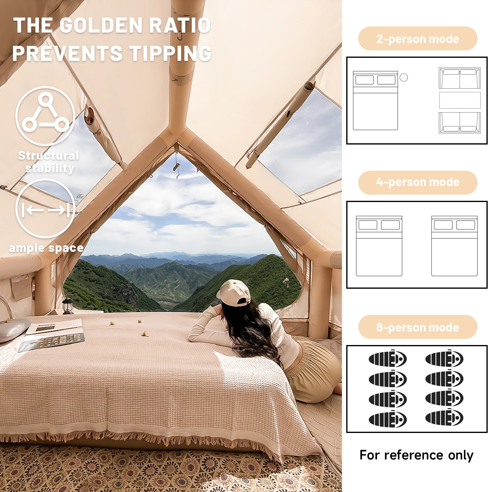 Inflatable Camping Tent with Skylight and Air Pump for 4-6 People 5 Inflatable Camping Tent with Skylight and Air Pump for 4-6 People - view 5