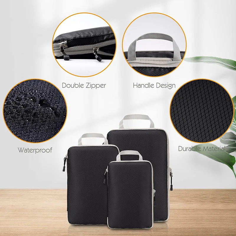 Compressible Foldable Packing Cubes with Handle, S, M, L 4 Compressible Foldable Packing Cubes with Handle, S, M, L - view 4