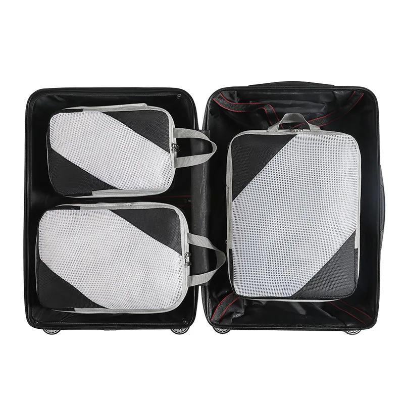 Nylon Compression Travel Cubes, 3 Piece Set with Mesh Bags 7 Nylon Compression Travel Cubes, 3 Piece Set with Mesh Bags - view 7