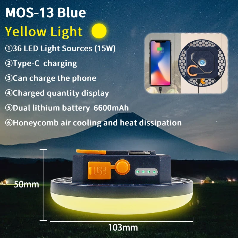Ultra Bright Tent Light, Magnetic Rechargeable 15W or 30W 11 Ultra Bright Tent Light, Magnetic Rechargeable 15W or 30W - view 11