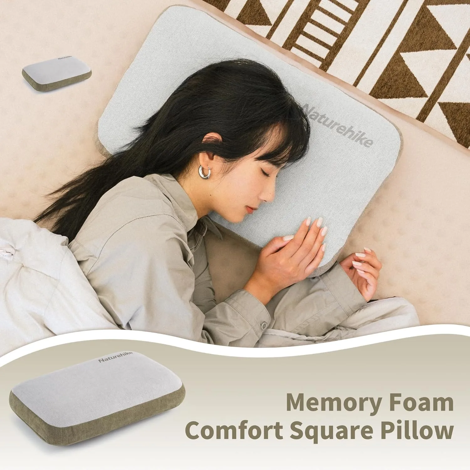 Memory Foam Camping Pillow Square Portable Travel Naturehike 2 Memory Foam Camping Pillow Square Portable Travel Naturehike - view 2