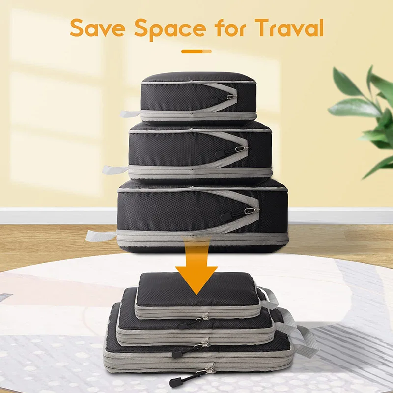 Compressible Foldable Packing Cubes with Handle, S, M, L 2 Compressible Foldable Packing Cubes with Handle, S, M, L - view 2