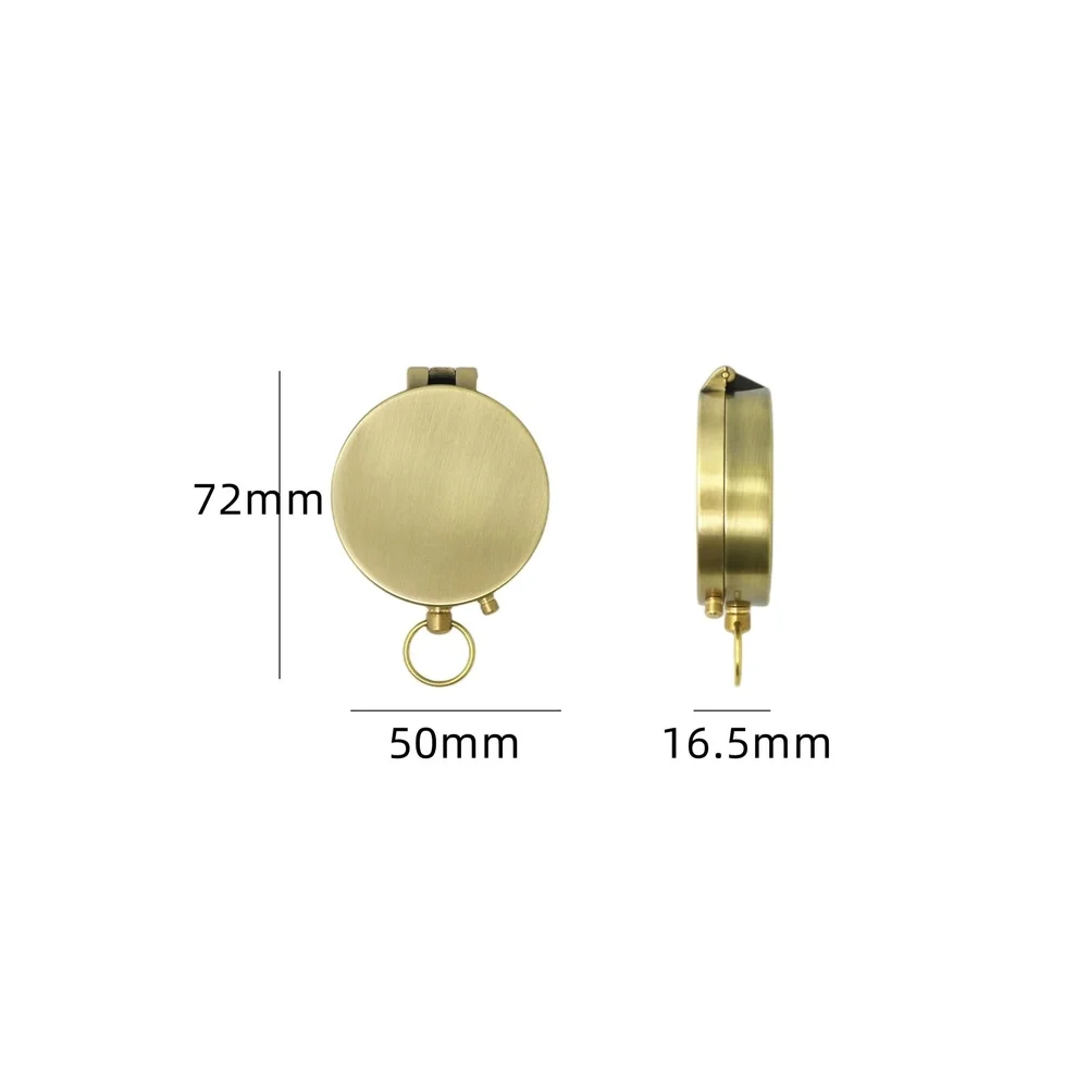 Flip Cover Hiking Compass Retro Brass Finish Zinc Alloy, 83g 3 Flip Cover Hiking Compass Retro Brass Finish Zinc Alloy, 83g - view 3