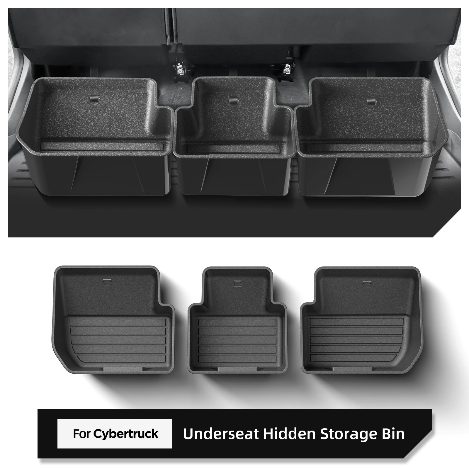 Cybertruck Under Seat Storage Box, Rear Seat ABS Organizer 6 Cybertruck Under Seat Storage Box, Rear Seat ABS Organizer - view 6