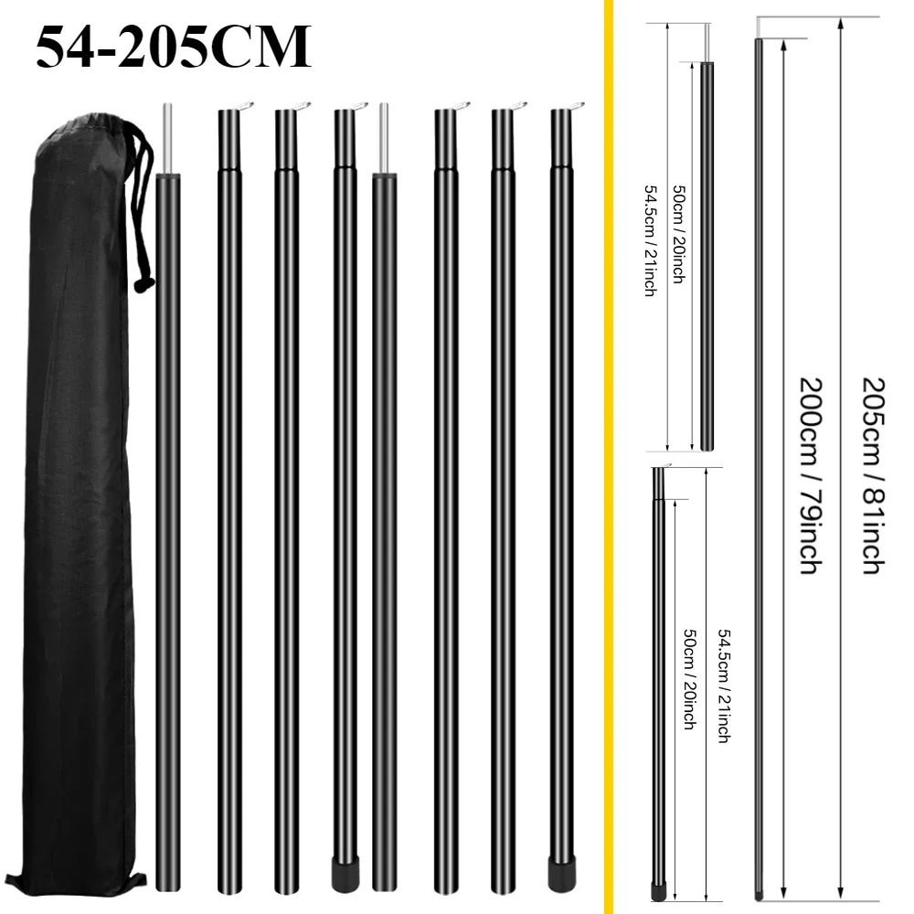 Telescopic Tent Poles Set of 2 Adjustable Aluminum Tarp Poles 7 Telescopic Tent Poles Set of 2 Adjustable Aluminum Tarp Poles - view 7