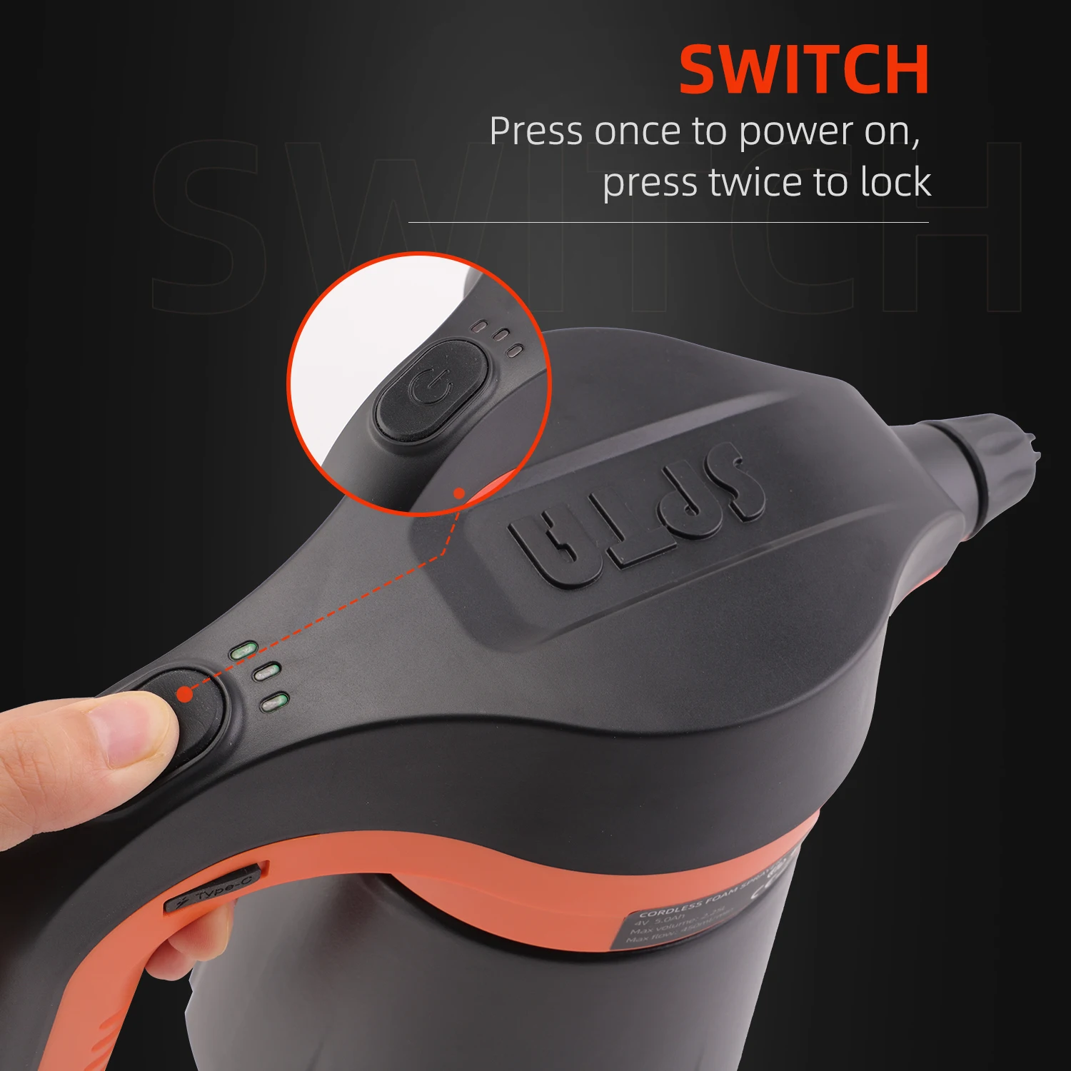 Battery Powered Foam Sprayer 2.25L Rechargeable Car Foamer SPTA 3 Battery Powered Foam Sprayer 2.25L Rechargeable Car Foamer SPTA - view 3