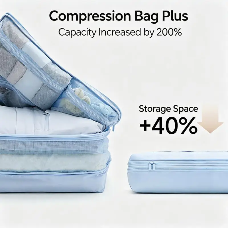 Multi Compartment Packing Cube, 5 in 1 with Mesh Window 2 Multi Compartment Packing Cube, 5 in 1 with Mesh Window - view 2