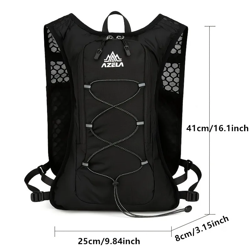 Reflective Sports Vest Backpack in Lightweight Nylon, Unisex 3 Reflective Sports Vest Backpack in Lightweight Nylon, Unisex - view 3