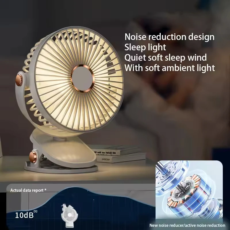 Clip On Rechargeable Fan with Night Light and 720 Degree Rotation 3 Clip On Rechargeable Fan with Night Light and 720 Degree Rotation - view 3