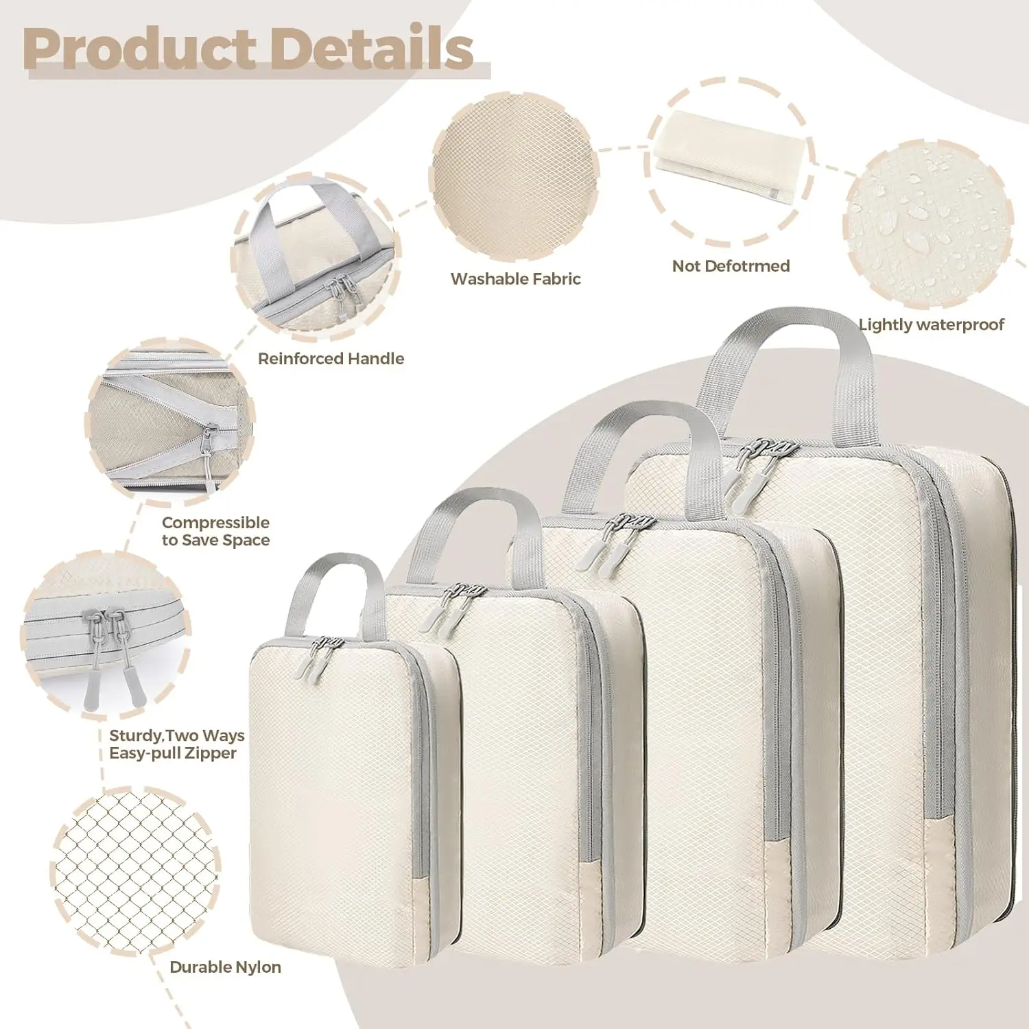 Lightweight Expandable Packing Cubes, 4 Piece Compression Set 4 Lightweight Expandable Packing Cubes, 4 Piece Compression Set - view 4