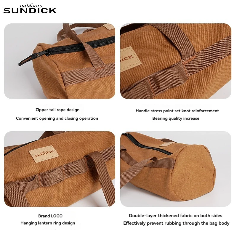 Zippered Tent Stake Pouch with Handle, Canvas Peg Bag 3 Zippered Tent Stake Pouch with Handle, Canvas Peg Bag - view 3