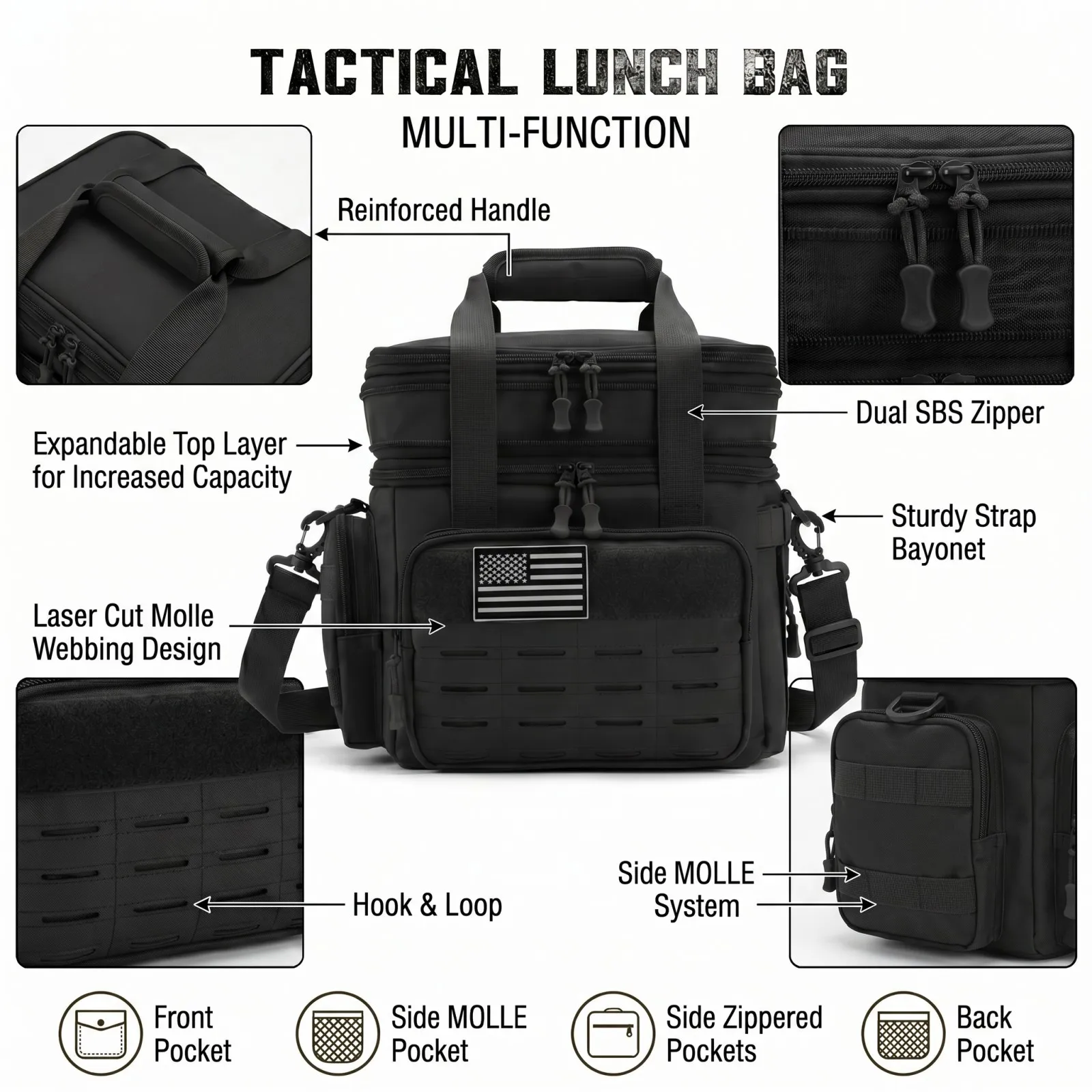 Expandable Picnic Cooler Bag 18L Leakproof Tactical Thermal Bag 5 Expandable Picnic Cooler Bag 18L Leakproof Tactical Thermal Bag - view 5