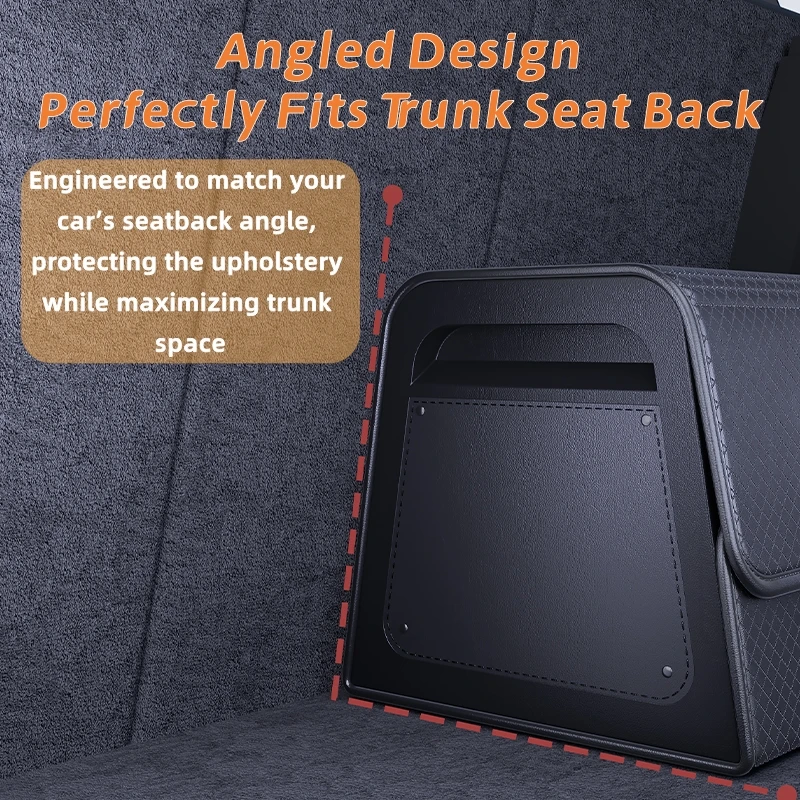 Magnetic Lid Trunk Organizer PU Leather with ABS Frame 4 Magnetic Lid Trunk Organizer PU Leather with ABS Frame - view 4