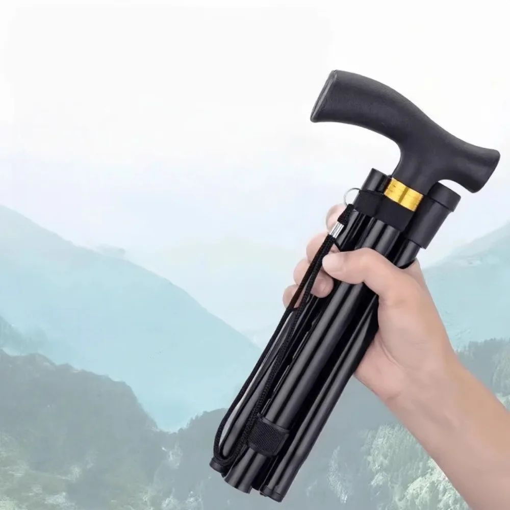 Foldable Aluminum Hiking Stick with T Handle and Wrist Strap 5 Foldable Aluminum Hiking Stick with T Handle and Wrist Strap - view 5