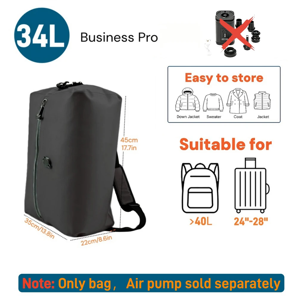 Airtight Zipper Vacuum Bags in TPU, 9L to 41L with Pump Option 12 Airtight Zipper Vacuum Bags in TPU, 9L to 41L with Pump Option - view 12