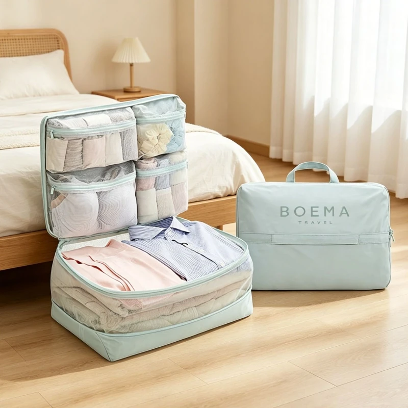 Multi Compartment Packing Cube, 5 in 1 with Mesh Window 3 Multi Compartment Packing Cube, 5 in 1 with Mesh Window - view 3