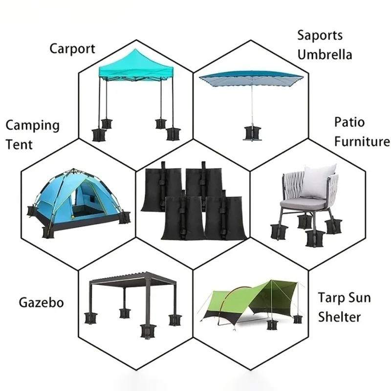 Gazebo Leg Sand Bags Set of 4 Oxford Weight Bags up to 7.2kg 3 Gazebo Leg Sand Bags Set of 4 Oxford Weight Bags up to 7.2kg - view 3