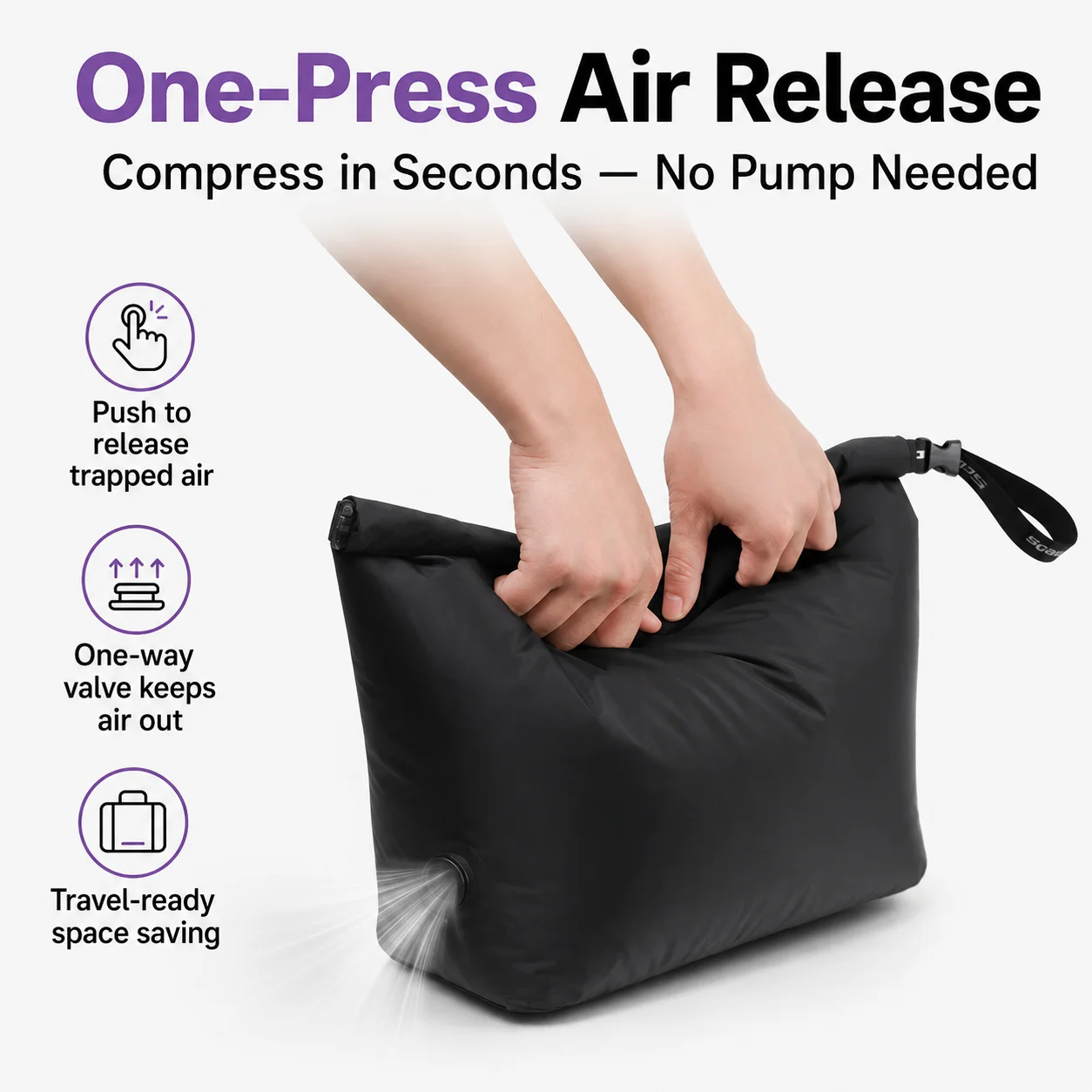 Roll Top Compression Bag with One-Way Valve, TPU Laminated Nylon 2 Roll Top Compression Bag with One-Way Valve, TPU Laminated Nylon - view 2