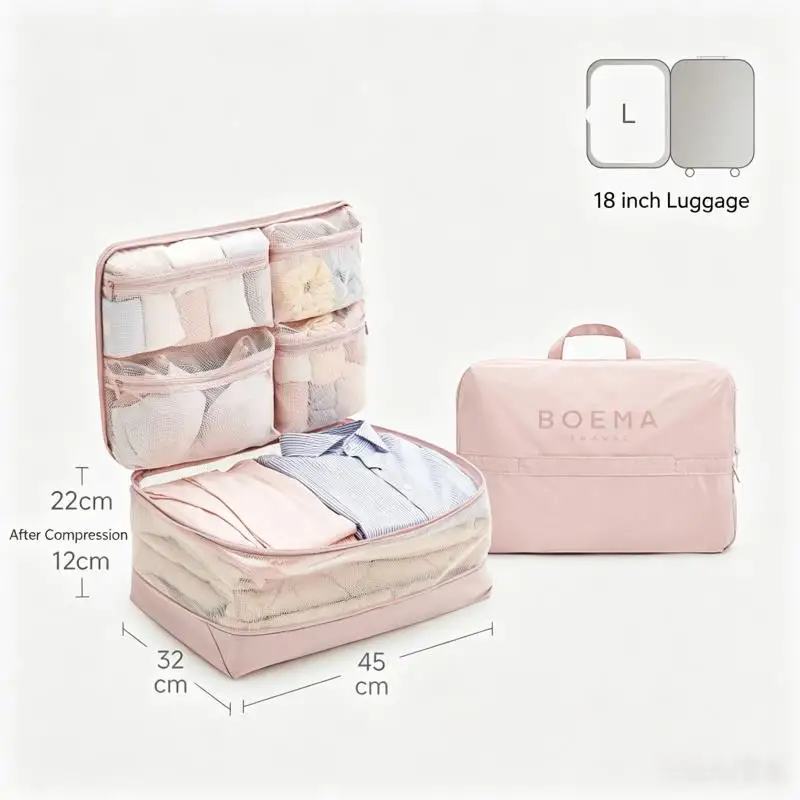 Multi Compartment Packing Cube, 5 in 1 with Mesh Window 7 Multi Compartment Packing Cube, 5 in 1 with Mesh Window - view 7