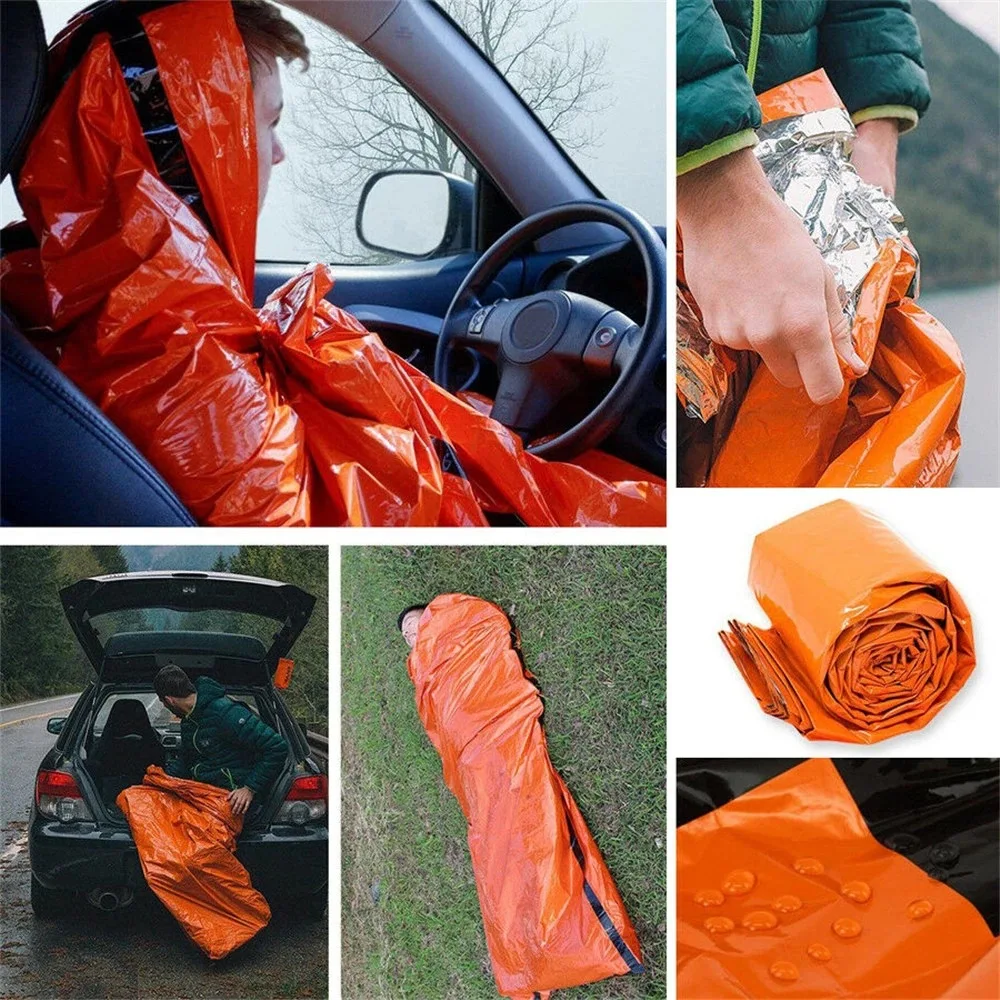 Emergency Survival Sleeping Bag Reusable Mylar Bivvy with Sack 6 Emergency Survival Sleeping Bag Reusable Mylar Bivvy with Sack - view 6
