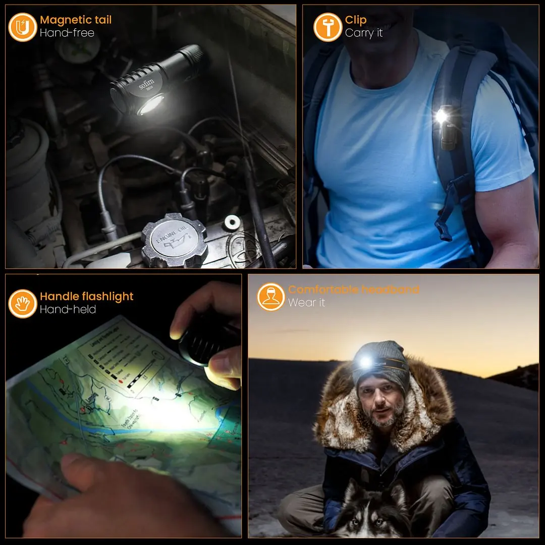 Mini Rechargeable Headlamp 1100lm 16340 USB-C with Magnet Sofirn 6 Mini Rechargeable Headlamp 1100lm 16340 USB-C with Magnet Sofirn - view 6