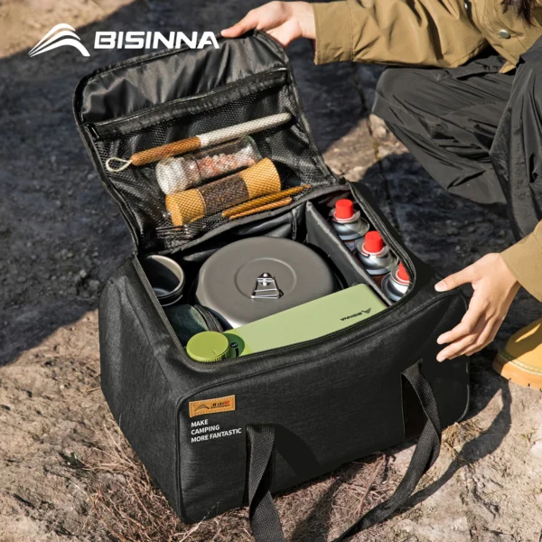 Gas canister storage bag in army green padded oxford cloth for camp cookware and fuel