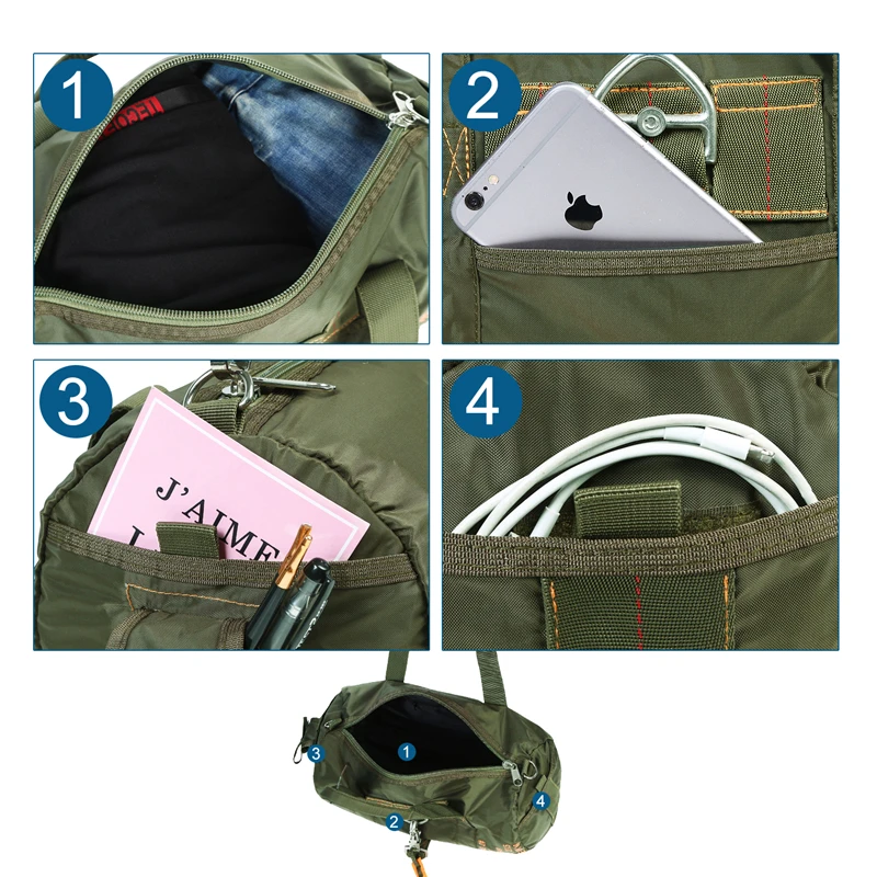 Tactical Parachute Duffle Bag 1000D Nylon Crossbody LQARMY 4 Tactical Parachute Duffle Bag 1000D Nylon Crossbody LQARMY - view 4