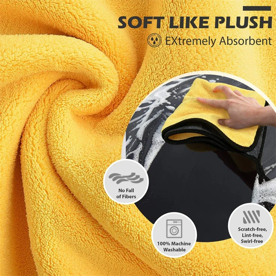 Double Layer Microfiber Towel Thick Car Drying Cloth Multi Pack 4 Double Layer Microfiber Towel Thick Car Drying Cloth Multi Pack - view 4