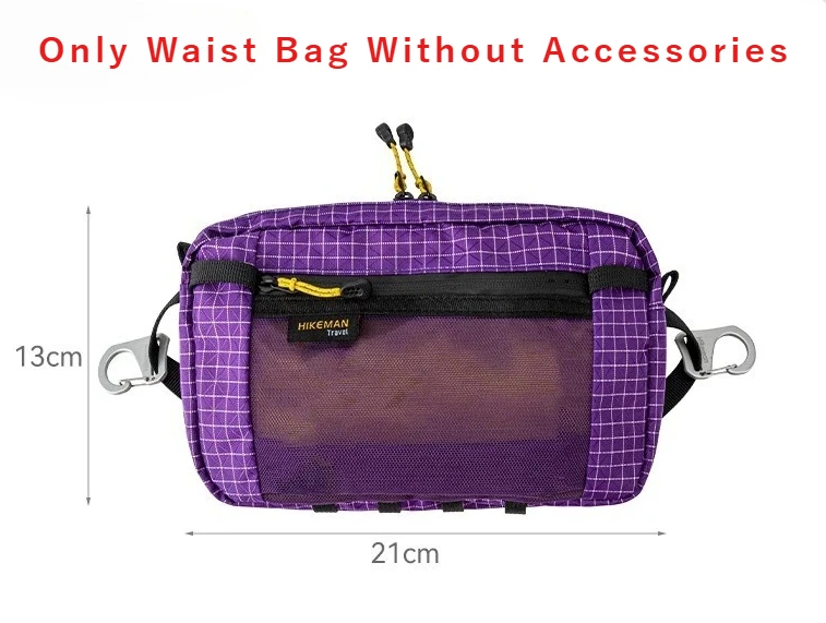 Ultralight Hiking Waist Pack 1L Waterproof Nylon Multi Pocket 8 Ultralight Hiking Waist Pack 1L Waterproof Nylon Multi Pocket - view 8
