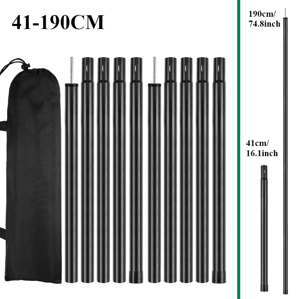 Telescopic Tent Poles Set of 2 Adjustable Aluminum Tarp Poles 10 Telescopic Tent Poles Set of 2 Adjustable Aluminum Tarp Poles - view 10