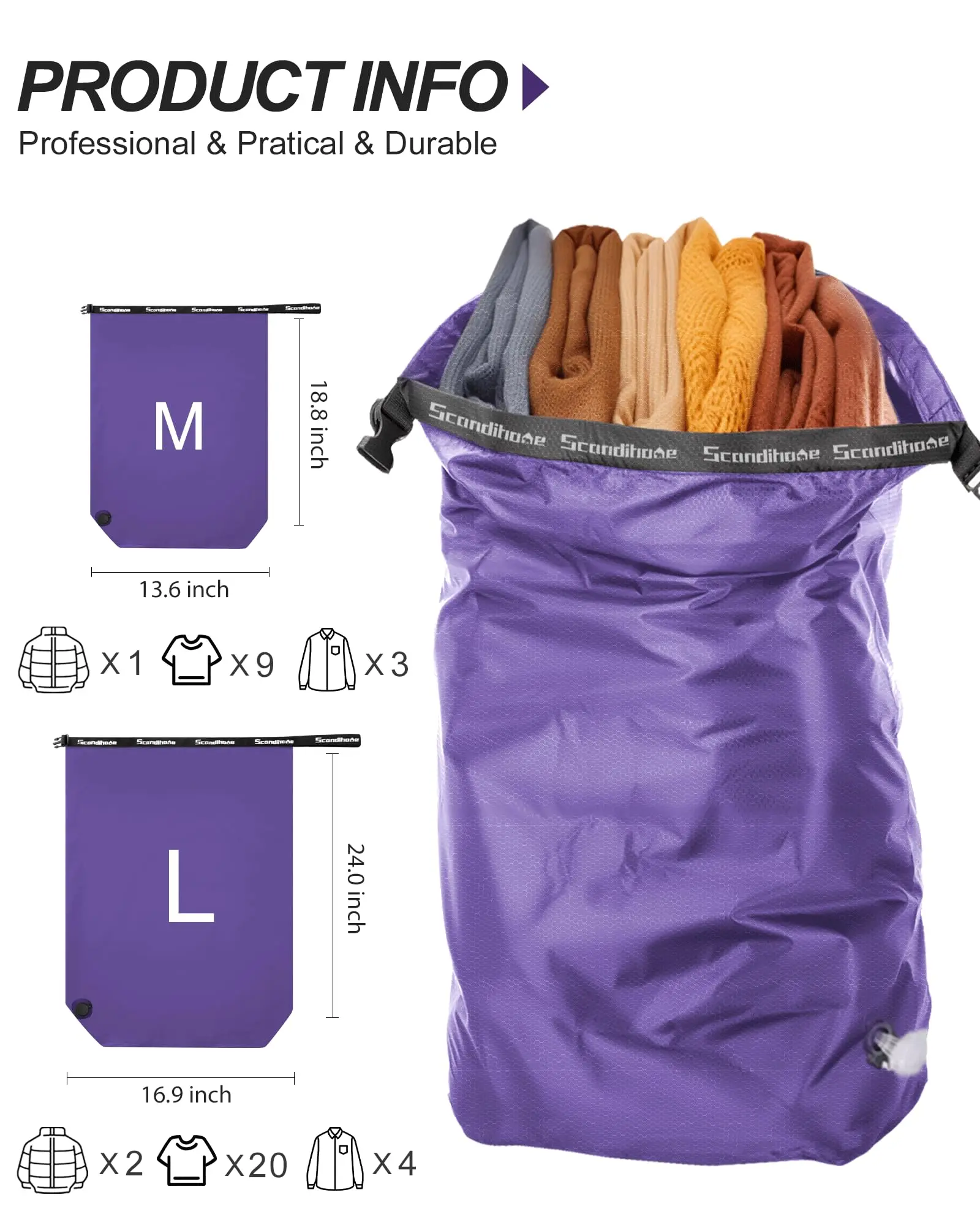 Bump Free Compression Bag in Nylon for Travel and Camping 2 Bump Free Compression Bag in Nylon for Travel and Camping - view 2