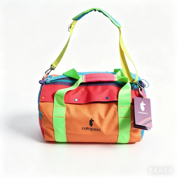 Green large gym yoga bag in canvas worn as a backpack with a yoga mat