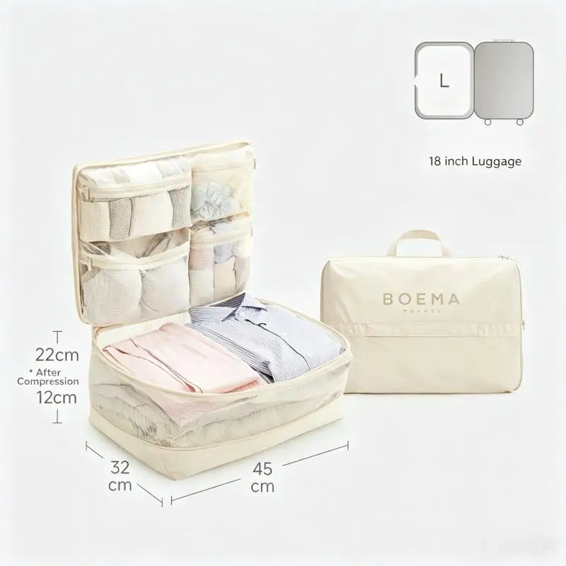 Multi Compartment Packing Cube, 5 in 1 with Mesh Window 6 Multi Compartment Packing Cube, 5 in 1 with Mesh Window - view 6