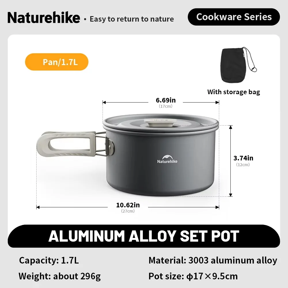 Group Camping Cookware Set with Frying Pan and Kettle, Naturehike 11 Group Camping Cookware Set with Frying Pan and Kettle, Naturehike - view 11