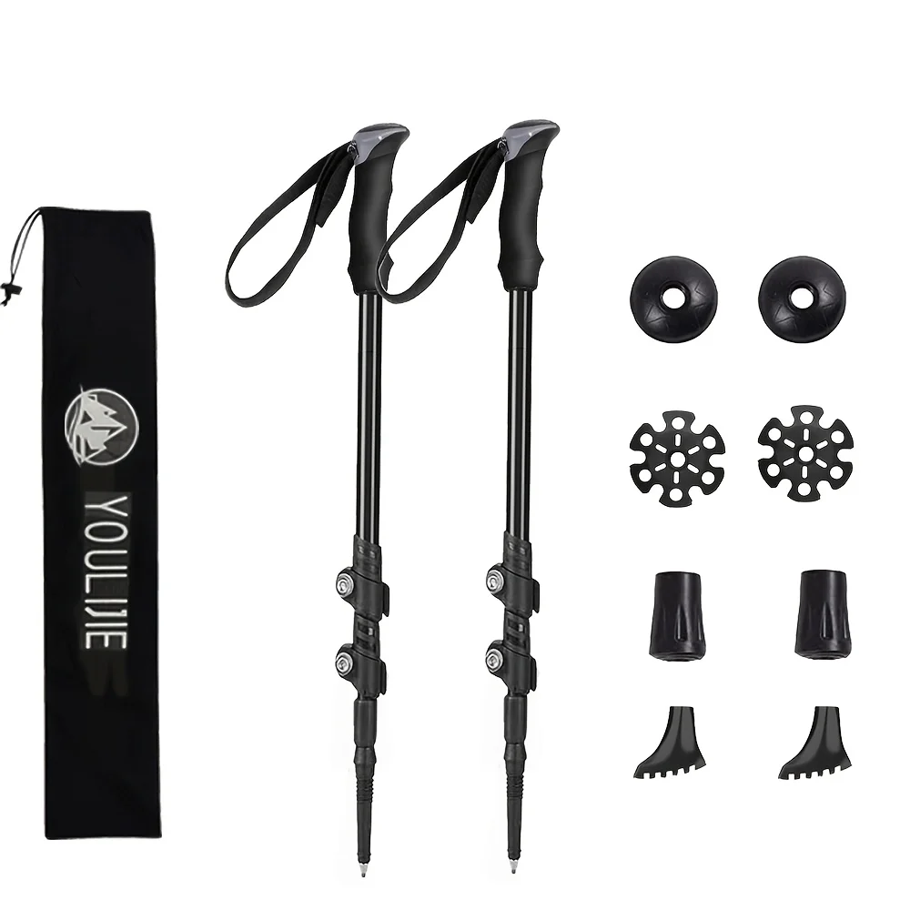 Lightweight Carbon Hiking Poles 2 Pack Quick Lock and Baskets 1 Lightweight carbon hiking poles 2 pack with EVA grips, rubber tips, baskets and carrying case