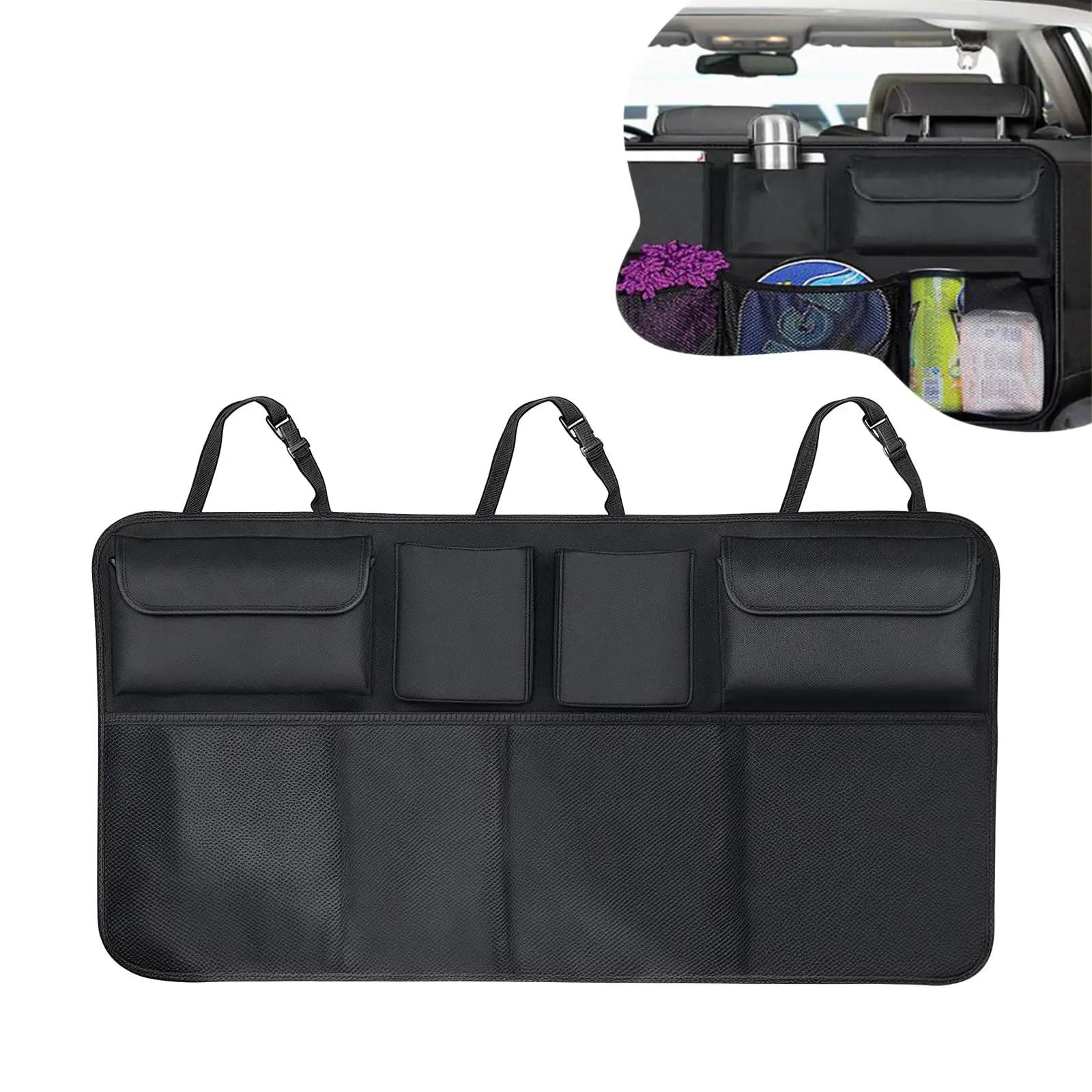 Mesh Pocket Backseat Organizer, Oxford Hanging Trunk Bag 7 Mesh Pocket Backseat Organizer, Oxford Hanging Trunk Bag - view 7