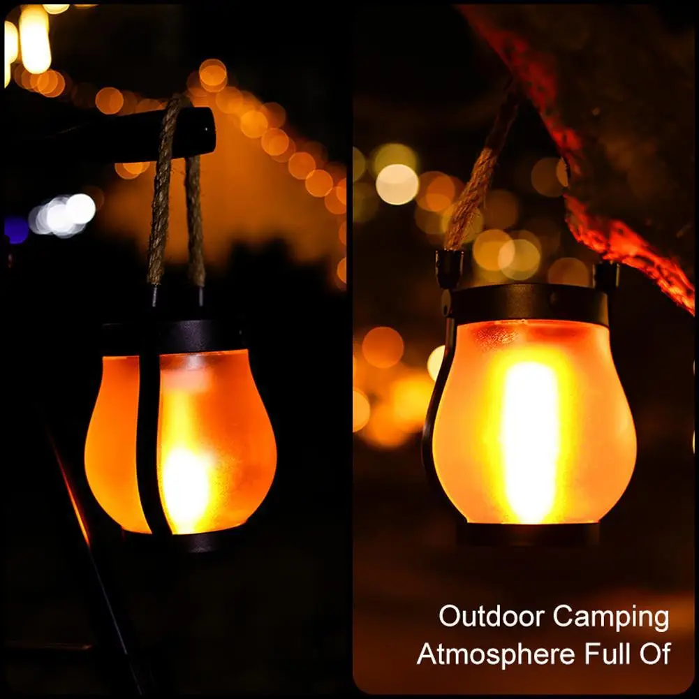 Solar Flame Camping Lamp, IPX4 Hanging Garden Lantern 3 Solar Flame Camping Lamp, IPX4 Hanging Garden Lantern - view 3