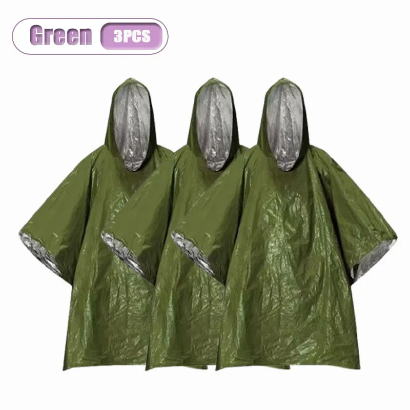 Emergency Insulation Poncho with Whistle and Drawstring Bag 7 Emergency Insulation Poncho with Whistle and Drawstring Bag - view 7