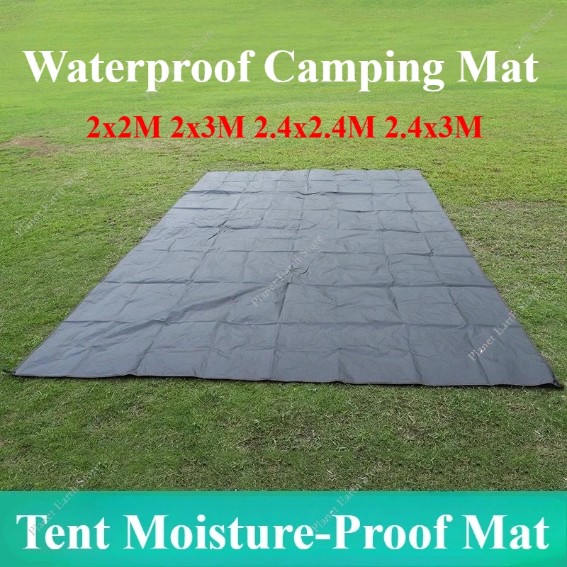 Oversize Camping Ground Mat with L Nails Waterproof Picnic Sheet 1 Oversize camping ground mat pinned with L nails as a picnic sheet under a simple awning