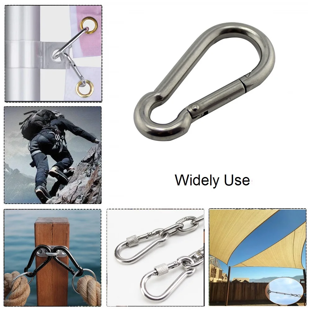 Stainless Steel Snap Hooks 10 Pack Marine 304 in 50 to 80mm Sizes 4 Stainless Steel Snap Hooks 10 Pack Marine 304 in 50 to 80mm Sizes - view 4
